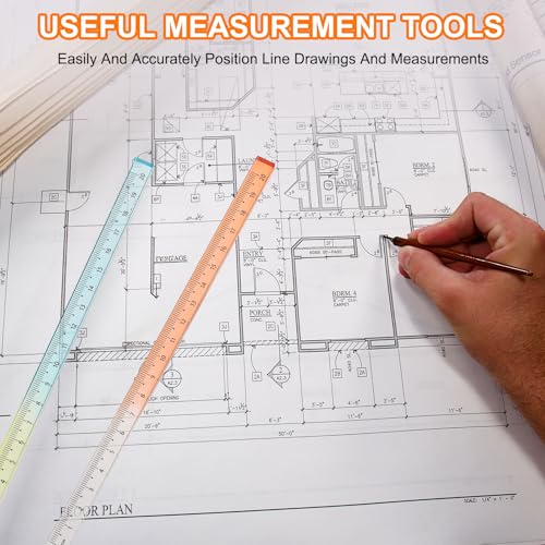 QUARKZMAN Acrylic Clear Straight Rulers 30 cm Metric Transparent Gradient Three-Dimensional Plastic Ruler Square Cube Measuring Tool for Classroom Office Purple | Dreidimensional Plastik Lineal Quadrat Würfel Messwerkzeug Für Classroom Office Lila 30cm 1