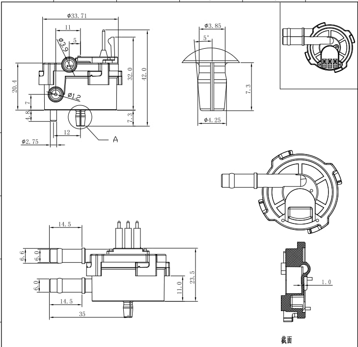 [Australia - AusPower] - FM-HL3012 Hall Effect Flow Sensor with Micro Flow Range 100-700ml, 2pcs a Pack 