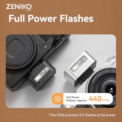 Zeniko ZF08 Flash for Camera w/Flash Height Booster, GN16, CCT 6500k ±200k, Universal Hot Shoe Mount, 3s Fast Recycling, Full Power Camera Flashes for Sony/Canon/Nikon/Panasonic/Olympus (Black) ZF08 Black