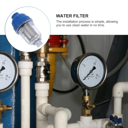 Abaodam Tap Sediment Filter Pre-Filter Water Filter | Transparent sediment water filter for washing machine and bathroom, limescale filter accessory with ABS housing, 1 piece