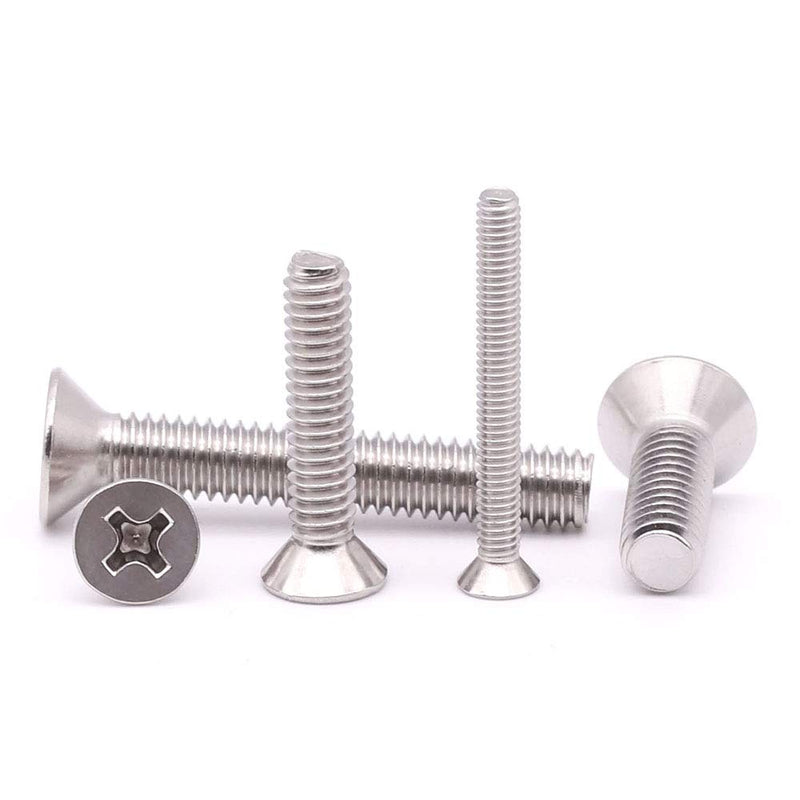 [Australia - AusPower] - #8-32 x 1/2" (100 Pack) Phillips Flat Head Machine Screws, Stainless Steel 304 (18-8), UNC Coarse Thread, Countersunk Head Machine Screws, Phillips Drive #2 #8-32 x 1/2" 100 