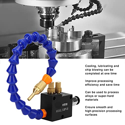 ViaGasaFamido CNC Lathe Coolant Sprayer and Lubricant Spray System Drilling Tool with Mist Lubrication System Unit for Efficient Cooling and Lubrication in Metalworking