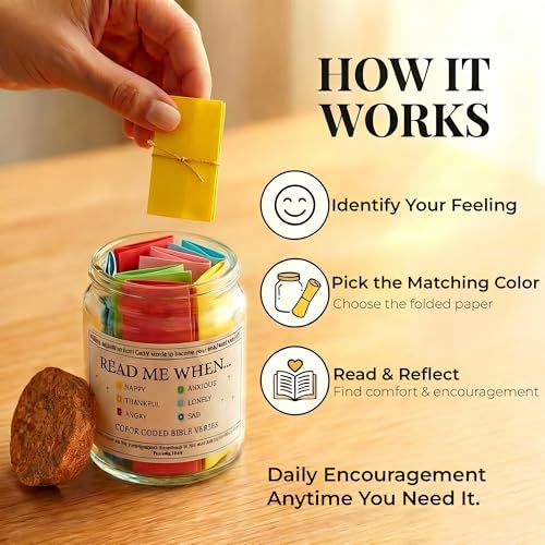 Bible Verse Jar, Read Me When Scripture Jar Gift for Women Men Style 1