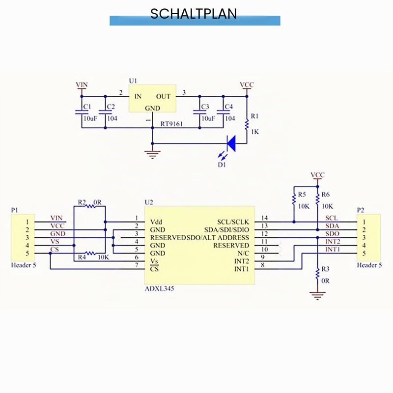 2pcs GY-291 ADXL345 IIC/SPI Digital 3-Axis Digital Acceleration Tilt Module with Pinheader DuPont Cable for Arduino