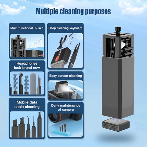 Keyboard Cleaning Kit Laptop Cleaner,Computer Screen Cleaning Brush Tool Black1