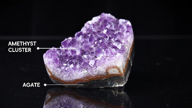mookaitedecor Natural Amethyst Crystal Cluster Heart Geode Stone Specimen 0.44-0.66 Pound