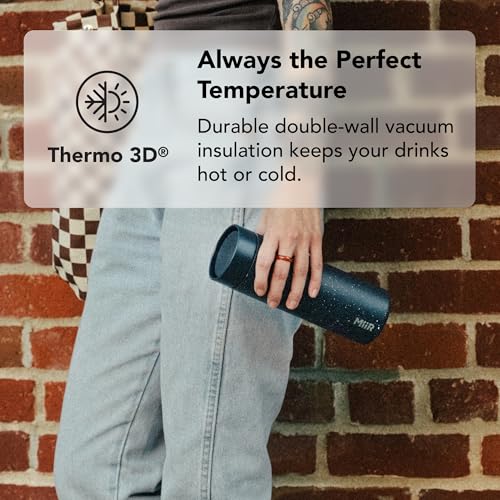 MiiR 360 Traveler, Stainless Steel Double-Wall Vacuum Insulated Tumbler - Leakproof 360 Lid for Easy Sipping on the Go; Perfect for Hot & Cold Drinks Evergreen-Recycled Stainless Steel 16 Ounces