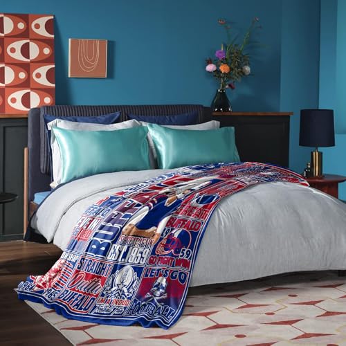 Football Gifts for Men Women, Gifts for Team Fans, Sports Football Blanket for Fans, Blue Football Style Blanket for Sofa Bed Chair 80"x60" 80"x60"
