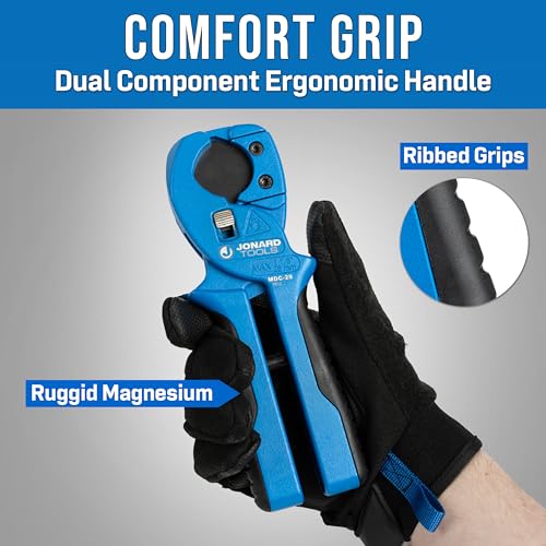 Jonard Tools MDC-28 Pipe and Tube Cutter for Plastic Tubes and Fiber Ducts, Up to 1.1" (28 mm)