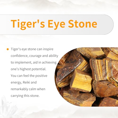 TUMBEELLUWA Crystal Oval Thumb Worry Stone for Stress Relief Brown Tiger's Eye Stone