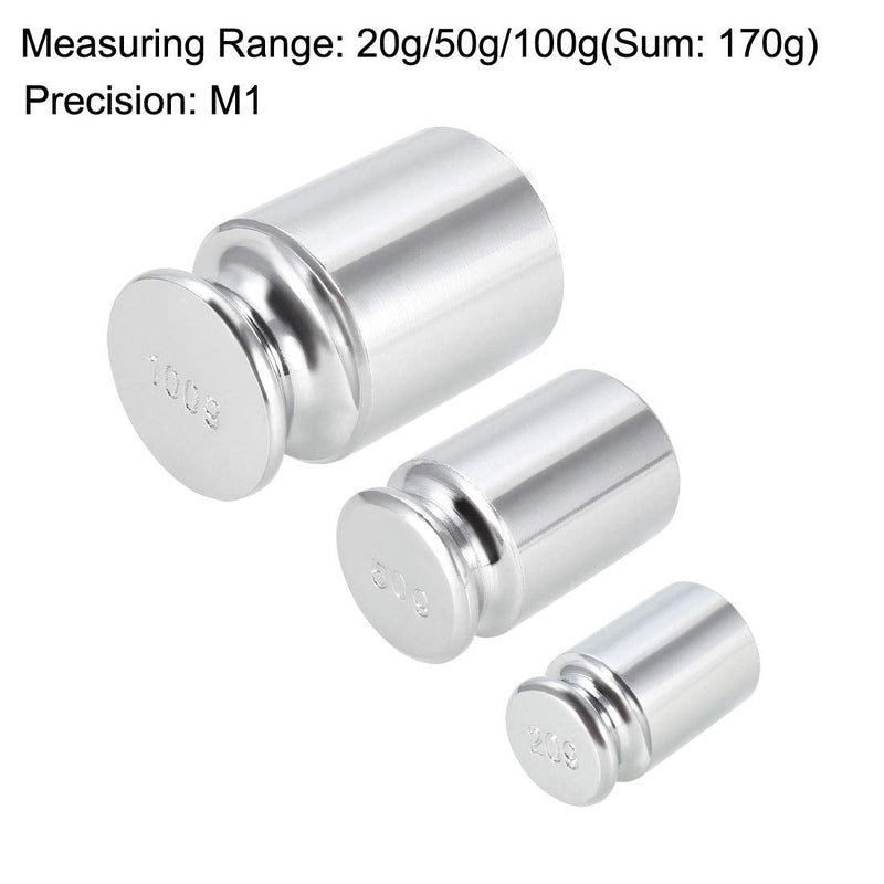 sourcing map Gram Calibration Weight Set for Digital Scales 20g 50g 100g M1 Precision Chrome Steel | For digital scales, M1 Precision