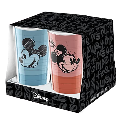 Tervis Disney Fundamentals Collection Made in USA Double Walled Insulated Tumbler Travel Cup Keeps Drinks Cold & Hot, 16oz - 4pk, Assorted