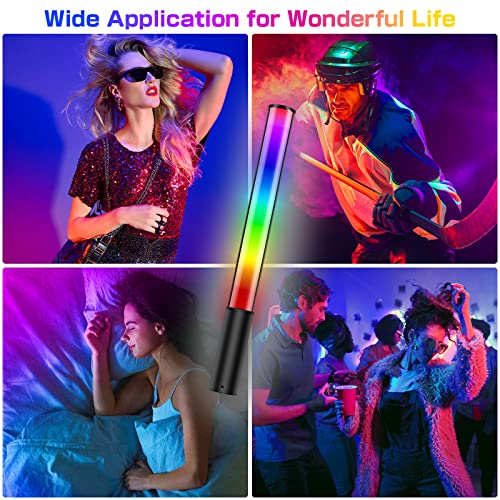 RGB Video Light Wand, Handheld Multi Color LED Tube Light Stick with Remote Control, Dimmable 2500K-6500K CRI97+ Full-Color LED Light with 2500mAh Rechargeable Battery, 12 Light Scenes Migic-P400S