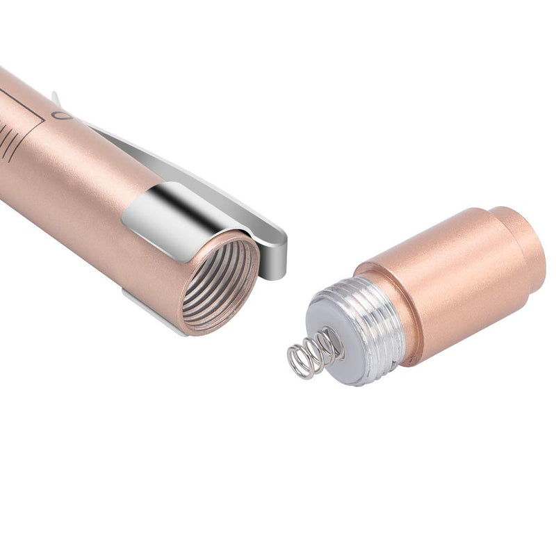 [Australia - AusPower] - CAVN Pen Light with Pupil Gauge LED Penlight for Nurses Doctors, 2 Pcs Reusable Medical Penlight for Nursing Students (Rose Gold/White) Rose Gold and White 