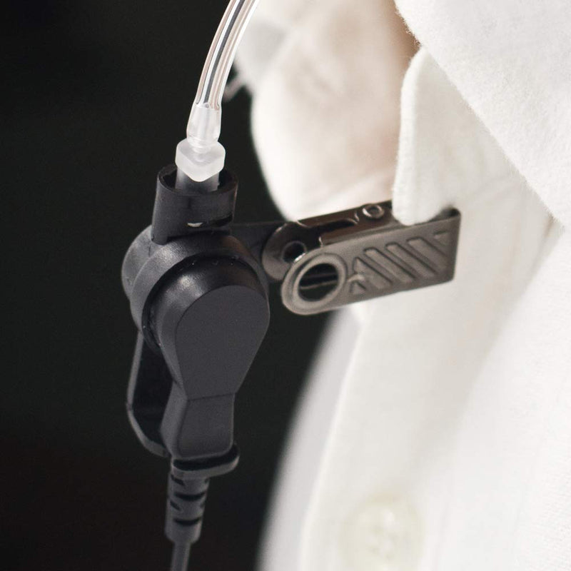 [Australia - AusPower] - 3.5mm 1 pin Listen Only Surveillance Covert Acoustic Air Tube Earpiece Police Radio Headset + Medium Replacement Earmolds for Motorola Radio Speaker Mics 