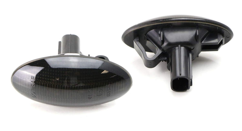 iJDMTOY Smoked Lens Dynamic Sequential Blink/Flow Amber Full LED Front Side Marker Light Kit Compatible With 2004-2011 Mazda3, 2006-2010 Mazda5, 2011-2013 Mazda2, Replace OEM Sidemarker Lamps