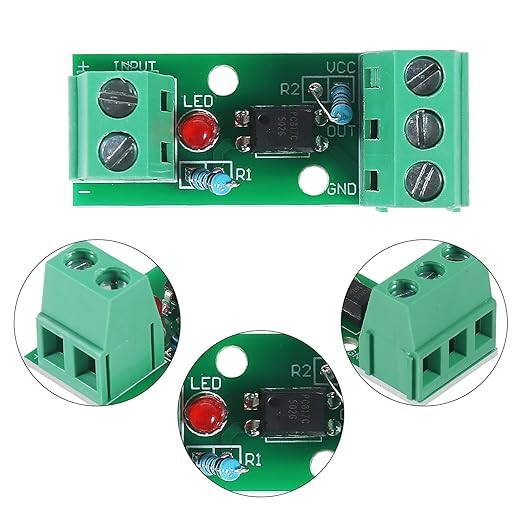 PC817 1 Channel Optocoupler 12V Optical Isolator Module Input 3-5V 1CH Insulated Current Transformer Board Pack of 2