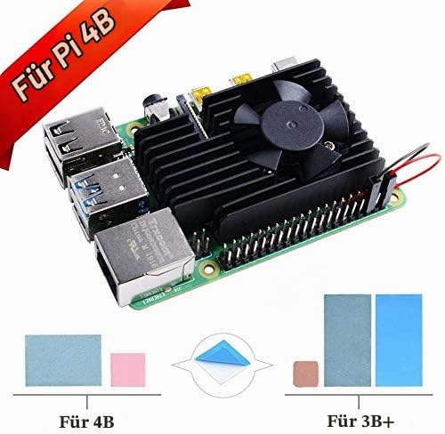 GeeekPi Raspberry Pi Extreme Cooling Fan Kit, Aluminum Heatsink with Cooling Fan for Raspberry Pi 3 B+ & Raspberry Pi 3/2 Model B