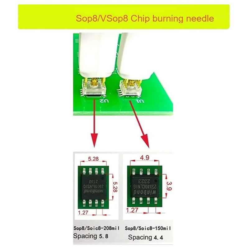 Sop8 Chip Download Burn Write Probe Spring Needle Flash Eeprom Chip Burner Cable Sop8 150 mil 4.4 mm Pack of 1