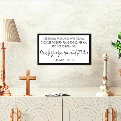 Jeremiah 29:11Wood Sign,For I Know the Plans I Have for You Bible Verses Wood Box Signs,Christian Scripture Plaques for Home Decor Jeremiah 29:11