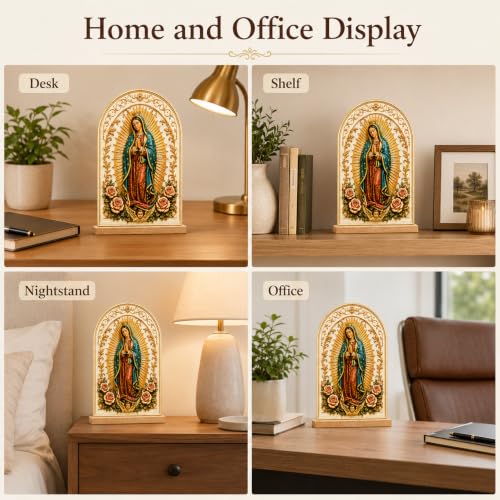 Our Lady of Guadalupe Statue Acrylic Decor Religious with Stand Our Lady of Guadalupe