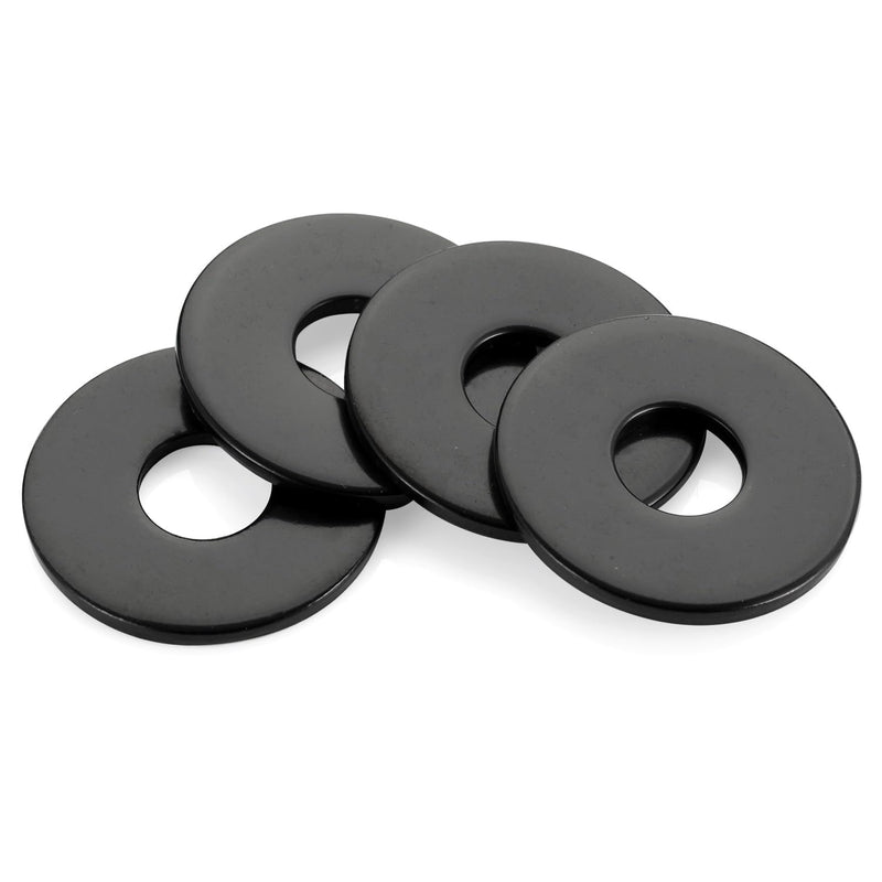 [Australia - AusPower] - M6 Black Flat Washers (6.3mm ID, 17.7mm OD, 1.9mm Thick) for Screw Fasteners, 304 Stainless Steel, 50 PCS M6 