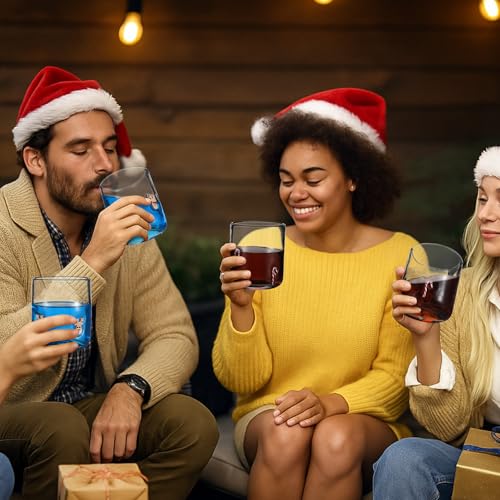Funnymoom 2 Pcs Icon Glass Cups,Christmas Style Christmas Style