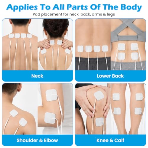 Pack of 20 Electrode Pads, 5 x 5 cm Reusable Self-Adhesive Electrode | For TENS device and EMS trainer, improved self-adhesive performance and non-irritating design