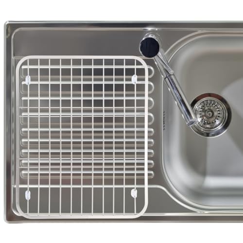 STOBAZA Stainless Steel Kitchen Sink Storage Rack 12.51X10.51X0.90In Tableware Draining Organizer Countertop Dish Drying Rack