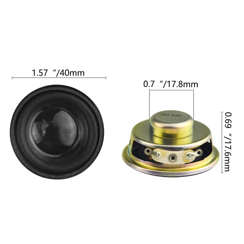 [Australia - AusPower] - WMYCONGCONG 4 PCS 1.5" 4ohm 3W Full Range Audio Speaker Stereo Woofer Loudspeaker for Arduino and DIY Speaker, Color Random 