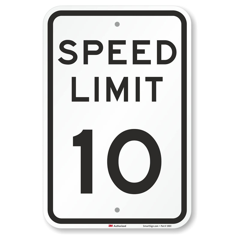 SmartSign-K-2081-EG "Speed Limit 10 MPH" Sign | 12" x 18" 3M Engineer Grade Reflective Aluminum 12" x 18" EG Reflective Aluminum