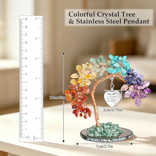 SOITIS Small Crystal Tree of Life Ashes Keepsake Heart Pendant Urn Necklace Colorful