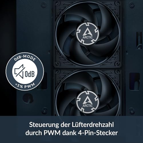 ARCTIC P9 PWM PST - PC Fan, 92 mm PWM Case Fan with Cable Splitter | Optimised for static pressure, 200-3000 rpm, quiet and efficient motor, 0dB mode, case fan