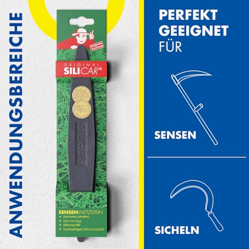 Zische scythe whetstone Silicar red brand ultra fine 260 x 36 x 15 mm - sharpening stone for scythes and sickles - sharpening stone made of silicon carbide - grain FEPA 400