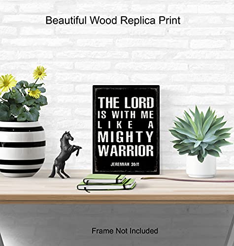 Christian Religious Gifts for Men - Catholic Wall Art Decor - Inspirational Scripture Bible Verses - Spiritual Positive Quotes - Man Cave, Home Office, Boys Bedroom - Motivational Sayings - Man of God