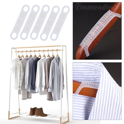 Framendino, 350 Pack Clear Non Slip Rubber Clothes Grips Clothing Strip for Plastic Hangers