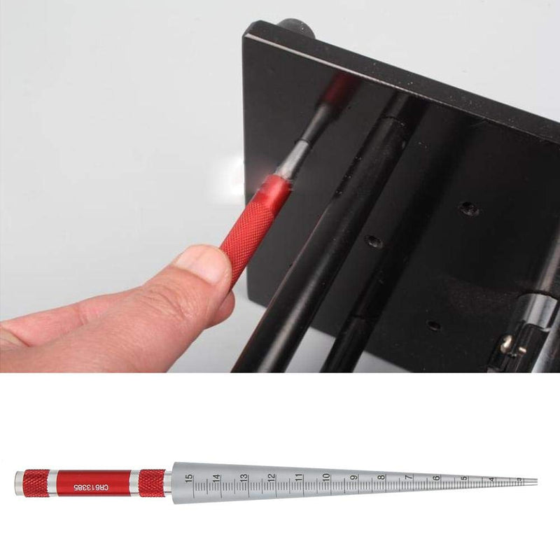 [Australia - AusPower] - Stainless Aperture ruler Taper Gauge, Full Round Dia Scale Wedge Feeler Gauge, Hole Inspection Measuring Ruler, Accuracy 0.1mm - Range (3-15mm) 