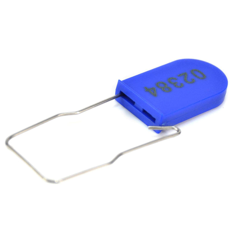 Plastic Padlocks Security Seals Tags Water/Electricity Metal Wire Seal Locking Disposable Anti-Tamper Lock Tag with Numbered(200pcs,Blue) Blue 200pcs