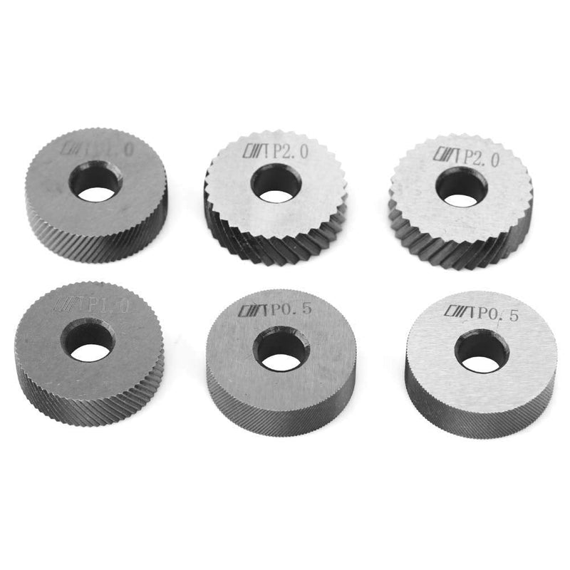 Knurling Tool 7 Pieces Black Steel Knurling 0.5/1/2 mm Diagonal Dual Linear Wheel for Processing Machine Surface Pattern Knurling Tool Set Precision Tools for Metalworking