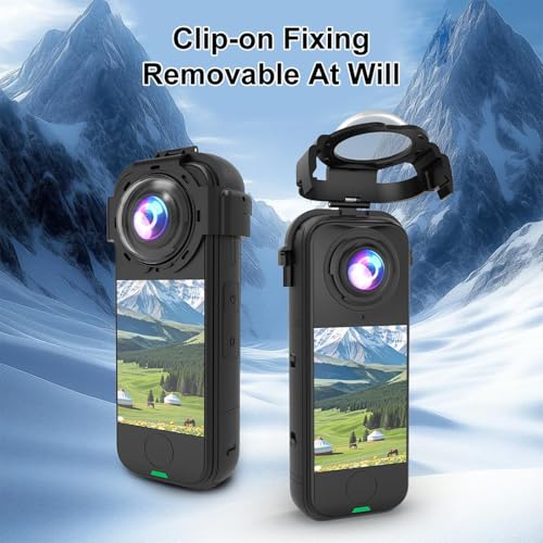 PULUZ X4 Air Premium Lens Guards, Compatible with Insta360 X4 Air Optical Tempered Glass Protective Snap-On Lens Cap, Case Cover Protection Action Camera Accessories Insta360 X4Air Snapon