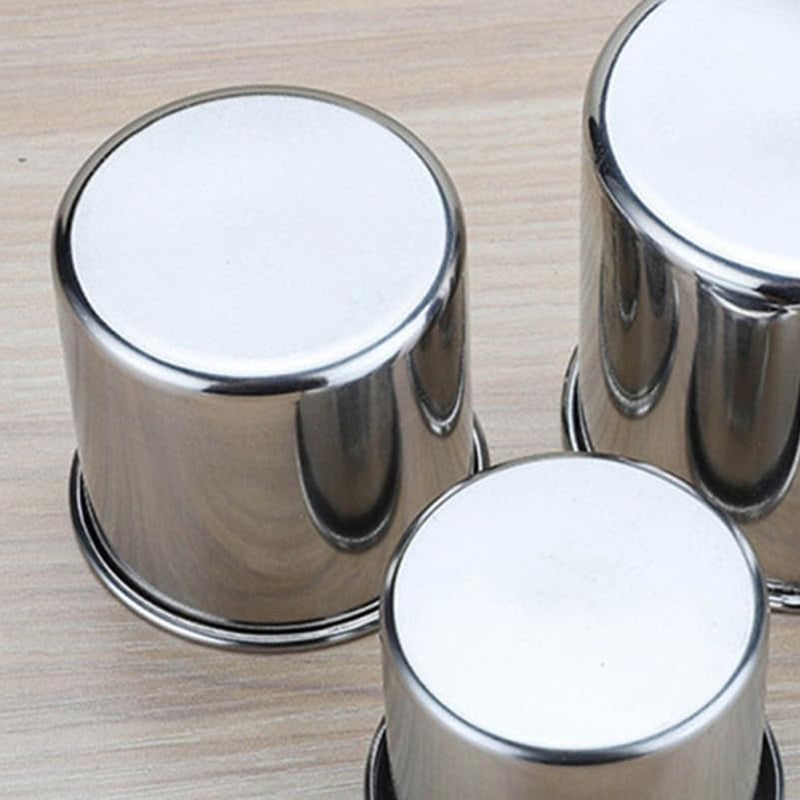 [Australia - AusPower] - DECHOUS 4Pcs Stainless Steel Graduated Medicine Cups 1.96 Inch Portable Measuring Cups for Pills and Liquid Medication 40Ml Capacity Silver 