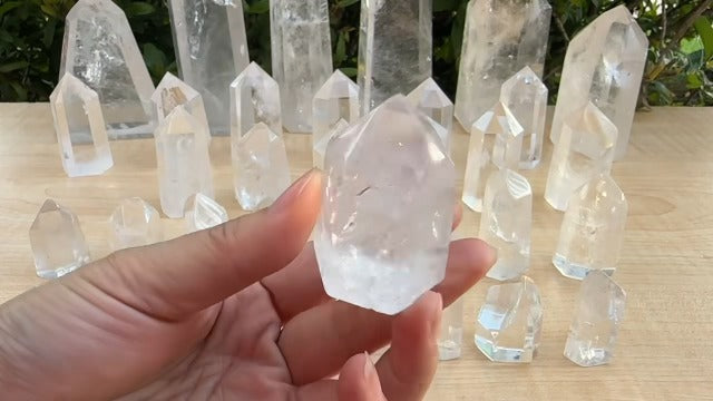 GAF TREASURES Premium Clear Quartz Obelisk, Standing Polished Clear Quartz Point (3-4 oz) 3-4 oz