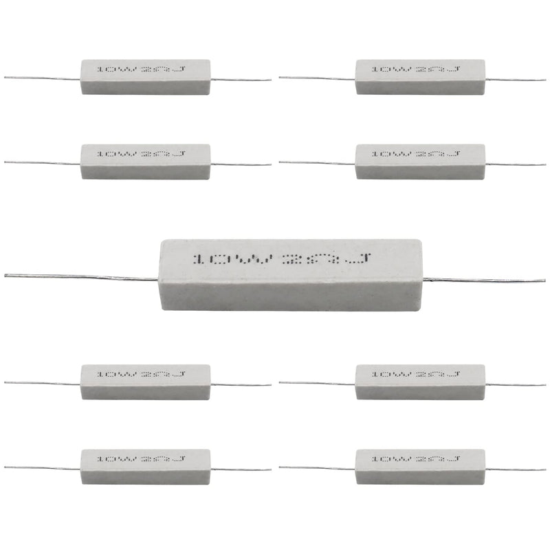 [Australia - AusPower] - Cement Resistor,10 PCS 10w 2 ohm 5% Axial Lead Wire Resistor White Wound Fixed Ceramic Cement Resistors Wirewound Cement Power Resistors Flame Heat Moisture Resistance Precharge Horizontal Resistors 10W2?J 