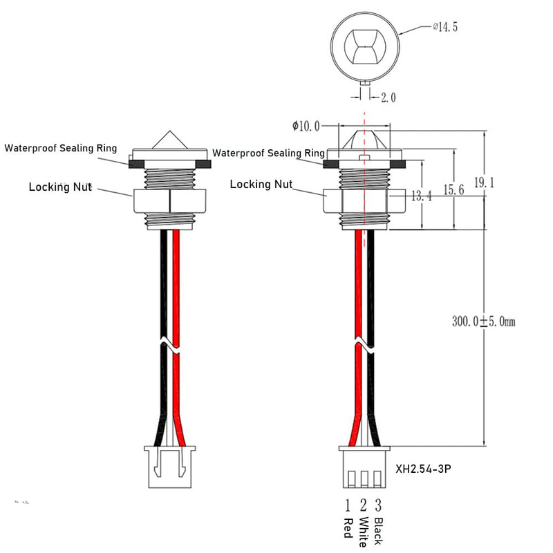 [Australia - AusPower] - Gikfun 2PCS High Sensibility Optical Water Liquid Level Sensor 300mm Cable Working with Liquid Level Controller EK2172 