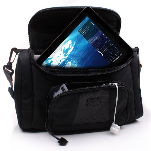[Australia - AusPower] - USA GEAR Universal Tablet Messenger Bag - Tablet Bag Compatible with 11" iPad Pro, Lenovo Smart Tab 10.1, Galaxy Tab A 10.1, Galaxy Tab S5e 10.5 - Durable Exterior, Shoulder Strap, Adjustable Dividers 
