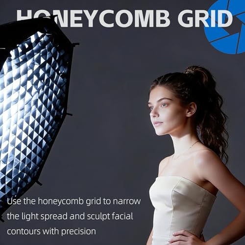 23.6"/60cm Octagonal Softbox, Quick Release Bowens Mount with Grid 23.6 in