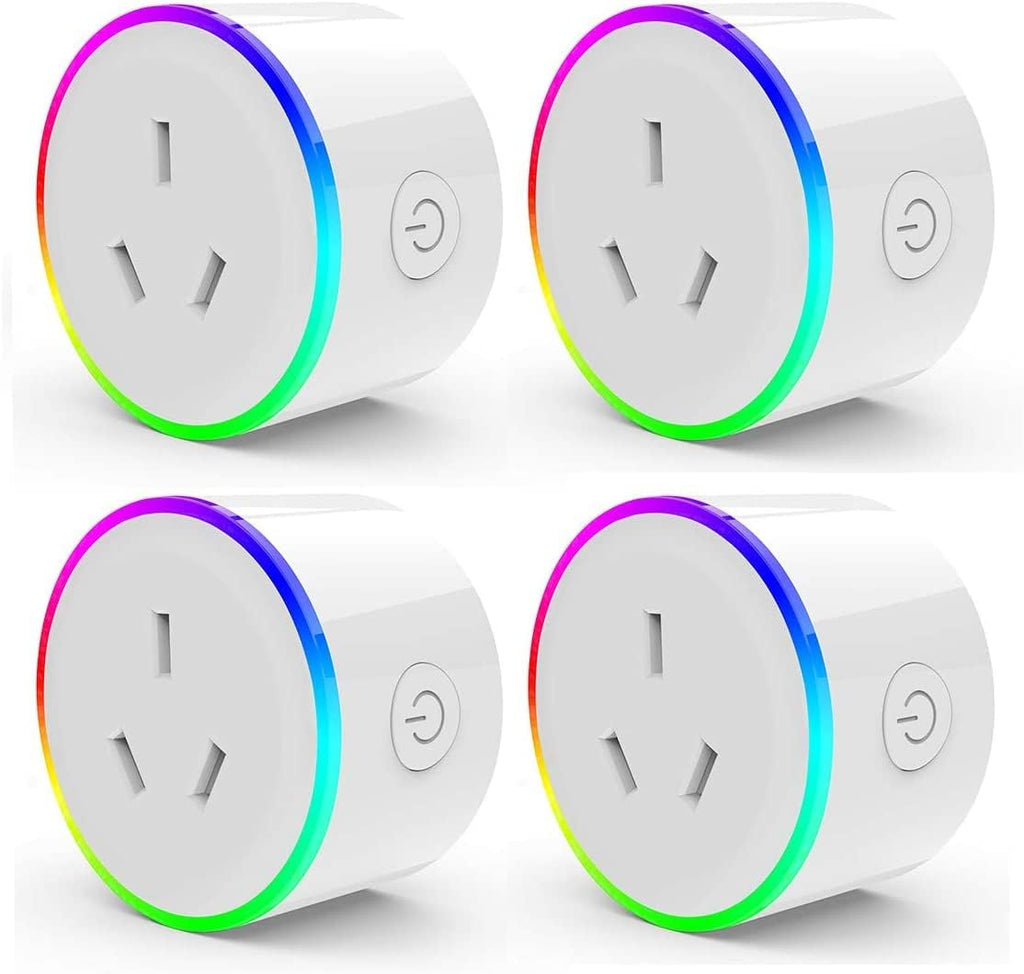 [Australia - AusPower] - Mini Smart Plug,WiFi Socket Works with Alexa and Google Home,Plug-in Outlet Remote Control and Timer Function, ETL FCC Listed, No Hub Required,2.4G Wi-Fi Only,10A 1200W,4-Pack,White 