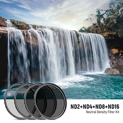 Neewer 55mm ND Lens Filter Kit: ND2 ND4 ND8 ND16, Lens Cleaning Pen, Neutral Density Filter Pouch and Accessory Kit Compatible with DSLR Cameras
