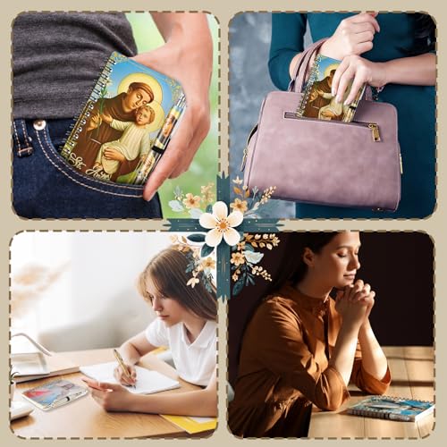 Humyoun 60 Pcs Catholic Gift Bulk Inspirational Saint Spiral Prayer Journals with Pen Christian Scripture Notebook Holy Week Religious Gift for Women Men Church Members (Classic) Classic