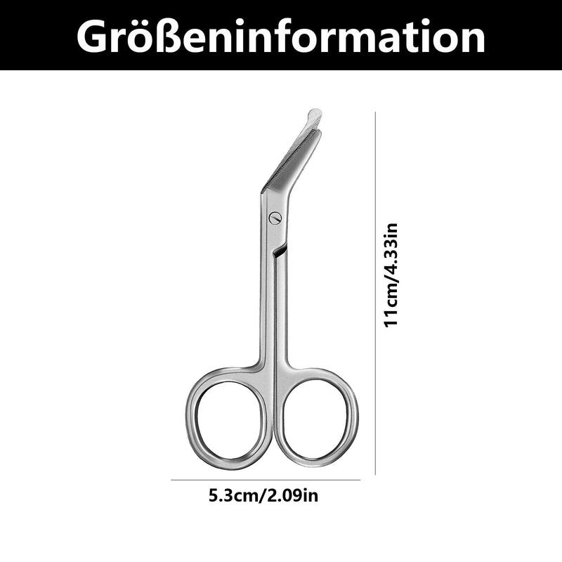 Bandage Scissors with Engraving, Bandage Scissors Care, Medical Scissors, Ostomy Scissors, Nurse Scissors, for Doctors or Nurses (Silver 11 cm)